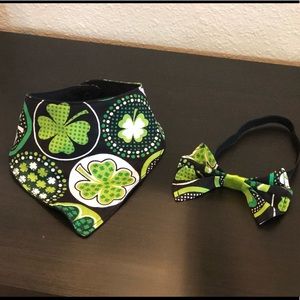 St. Patrick’s Day baby bib & headband gift set